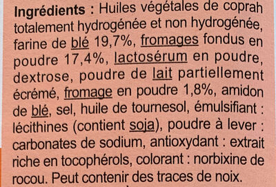 Waffy's aux Fromages - Ingrédients