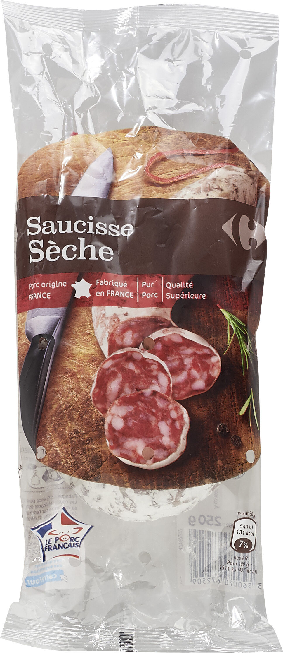 SAUCISSE SÈCHE Pur porc - Produit