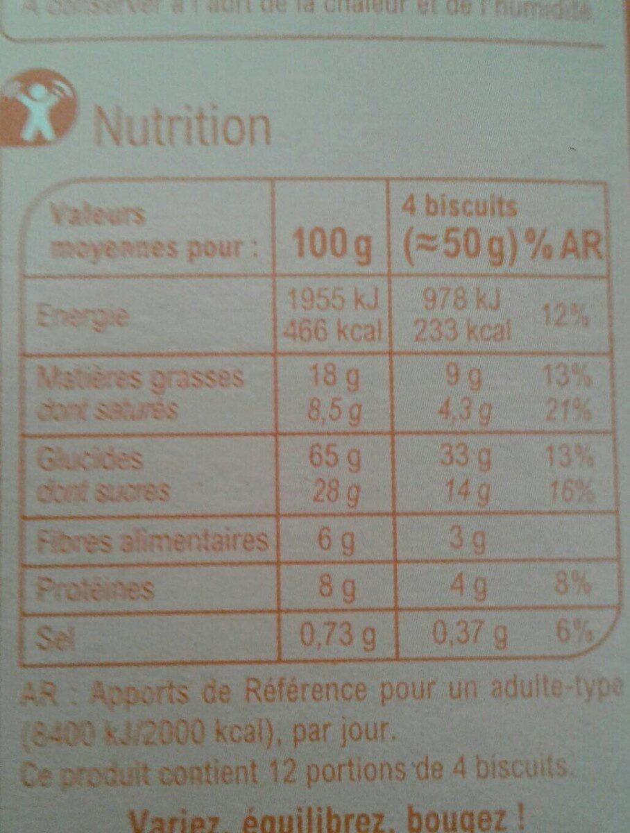 P'TIT DÉJ - Valori nutrizionali - fr