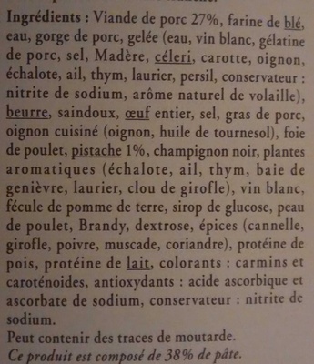 Pâte en croûte supérieur  cuisiné dans le Jura - Ingredients - fr