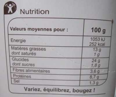 Poulet crudités - حقائق غذائية - fr