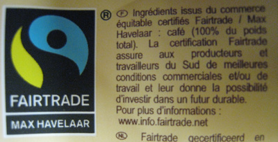 Dosettes café Corsé Bio - Ingrediënten - fr