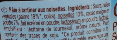 Pâte à tartiner - Ingrediënten - fr