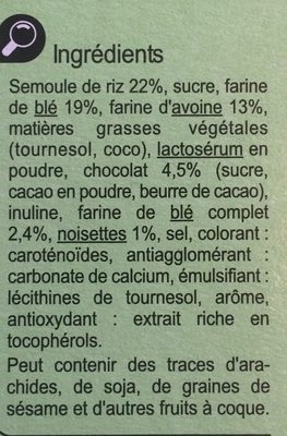 CROCKS Goût CHOCO-NOISETTE - Ingredients - fr