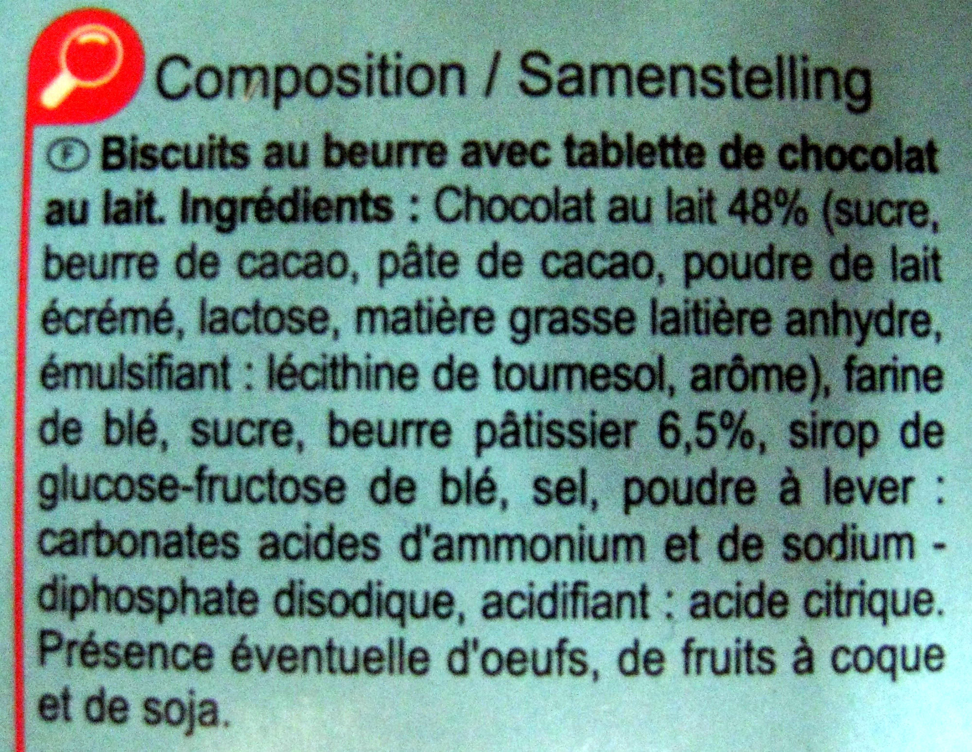 Les Tablettes AU CHOCOLAT AU LAIT - Ingredientes - fr