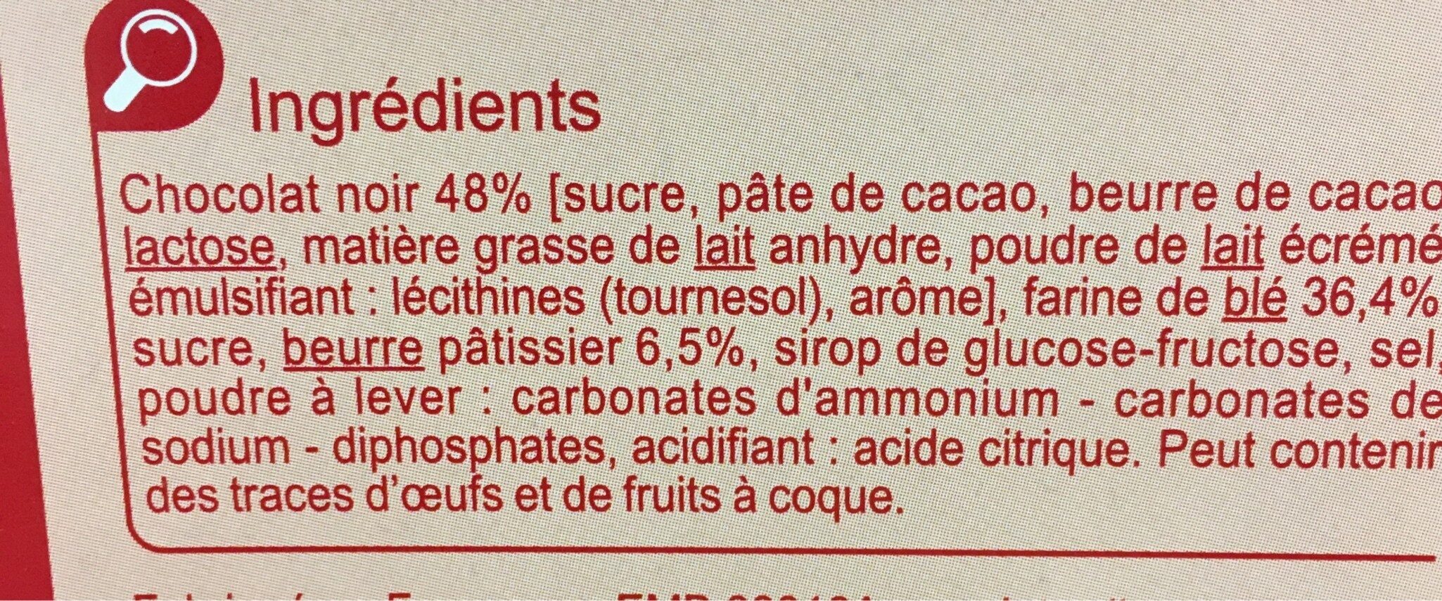 Les Tablettes CHOCOLAT NOIR - Ingredientes - fr