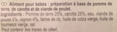Pomme de Terre, Carotte et Poulet - Ingredients - fr
