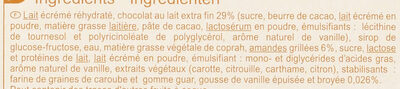 Chocolat au lait amandes, cœur vanille - المكونات - fr