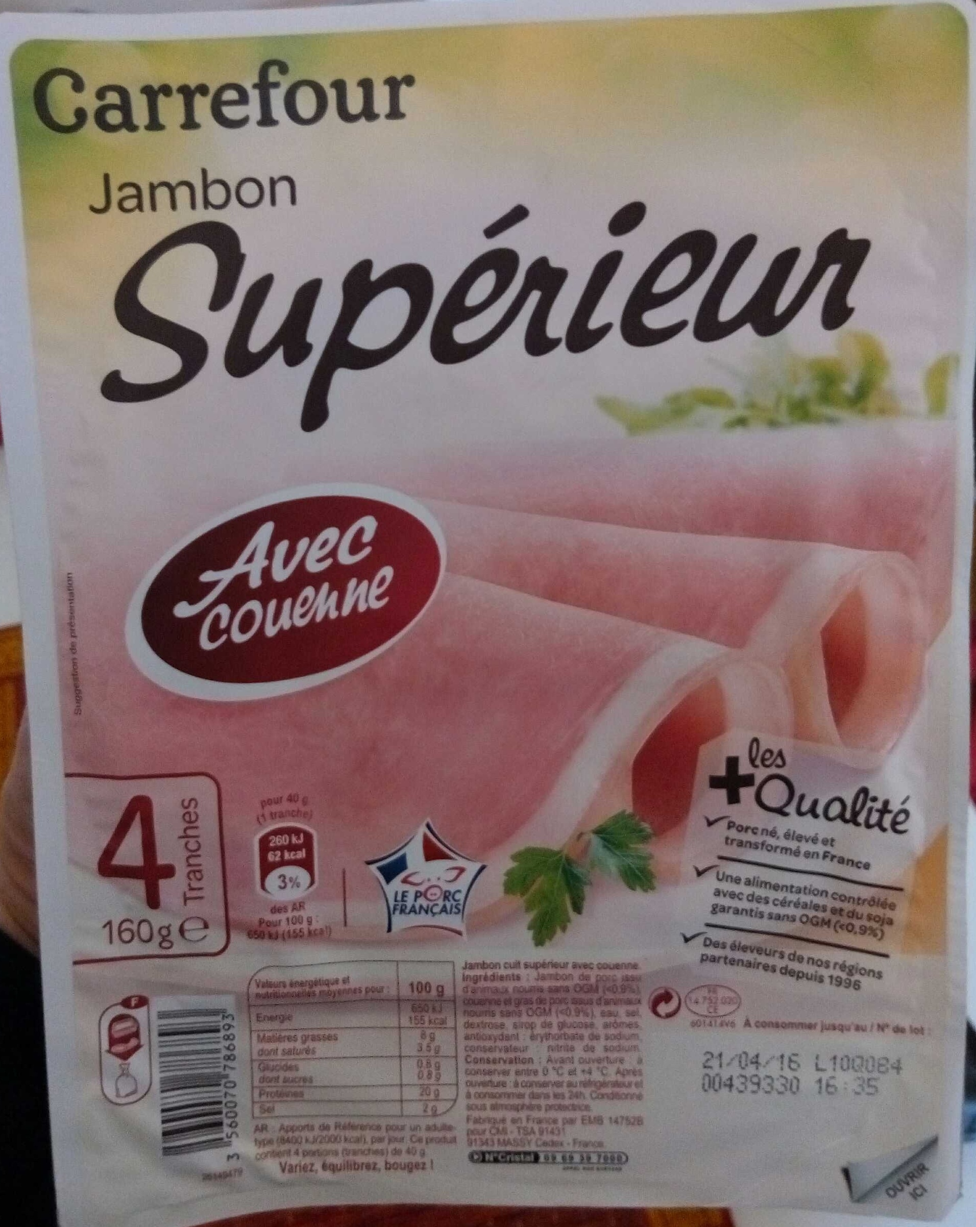 Jambon Supérieur Avec Couenne - Product - fr