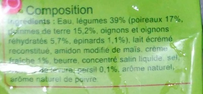 Velouté aux Poireaux & Pommes de terre - Ingredientes - fr