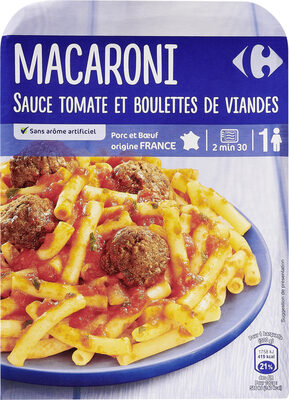 Macaroni sauce tomate et Boulettes de viande - Product - fr