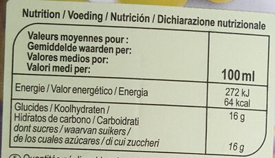 100% PUR JUS Raisin - Informació nutricional - fr