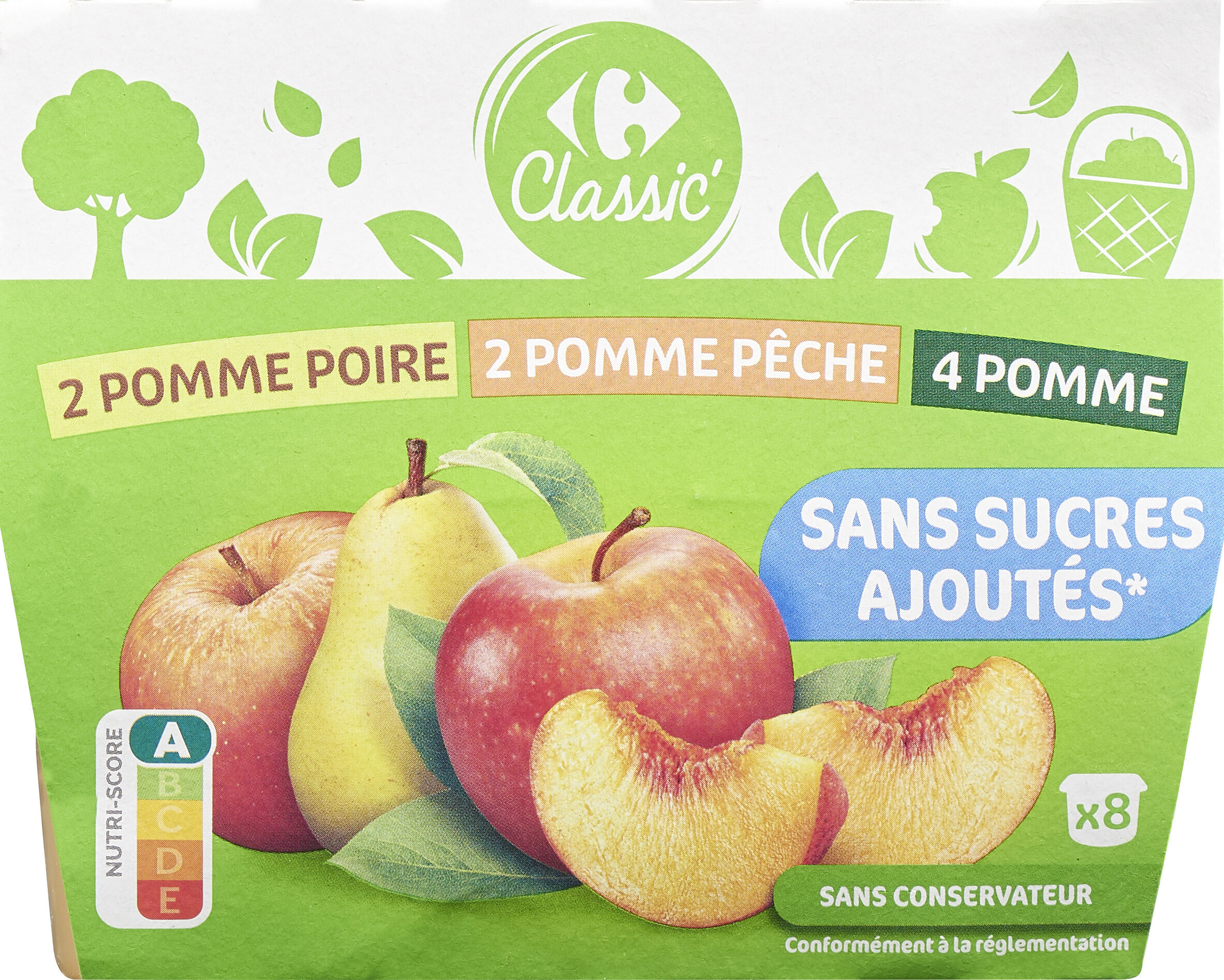 2 Pomme Poire - 2 Pomme Pêche - 4 Pomme Sans sucres ajoutés* - Product - fr