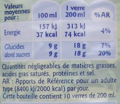 Boisson aux fruits Saveur Tropical - Nutrition facts - fr