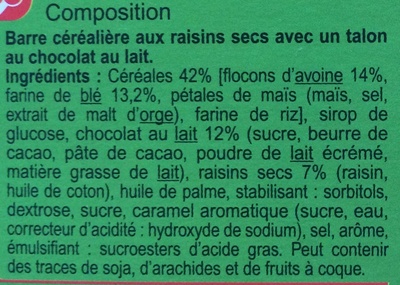 Raisin & Chocolat au lait - Ingredientes - fr