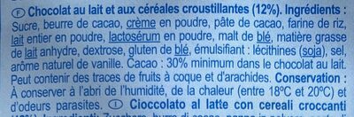 Chocolat Lait croustillant - Zutaten - fr
