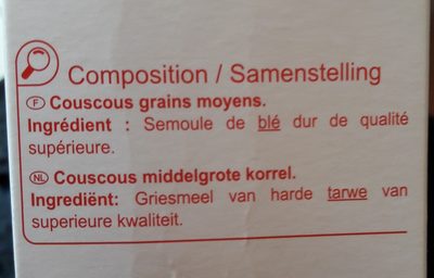 Couscous grains moyens - Ingrédients