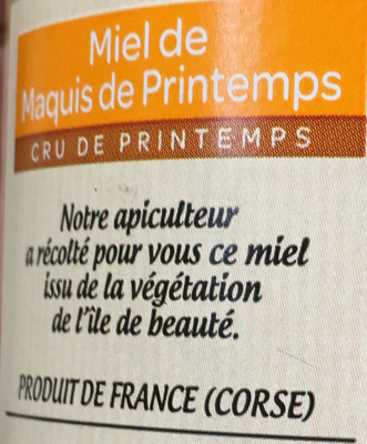 Miel de Corse - Ingrédients