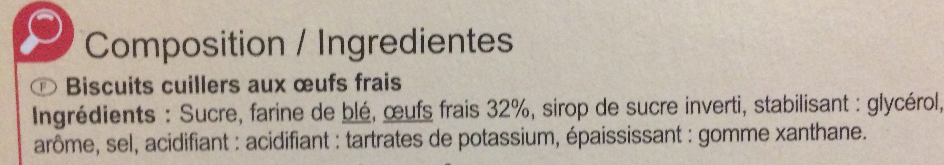Cuillers pâtissiers - Ingredienti - fr
