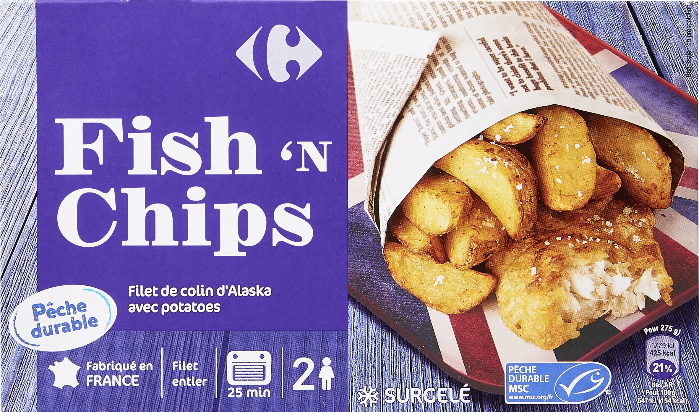 Fish'n Chips Filet de colin d'Alaska avec potatoes - Produkt - fr