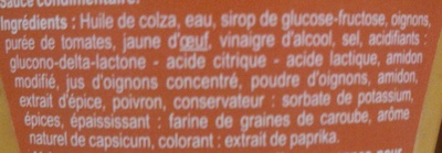 Sauce algérienne - Zutaten - fr