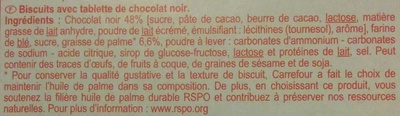 Biscuits tablette de chocolat noir - Ingredientes - fr