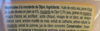 Mayonnaise à la moutarde de Dijon - Ingrédients