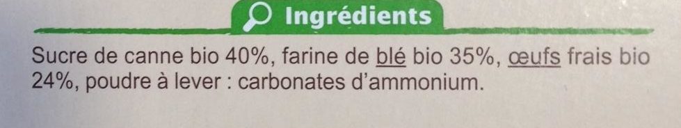 Boudoirs aux Œufs Frais - Ingredients - fr