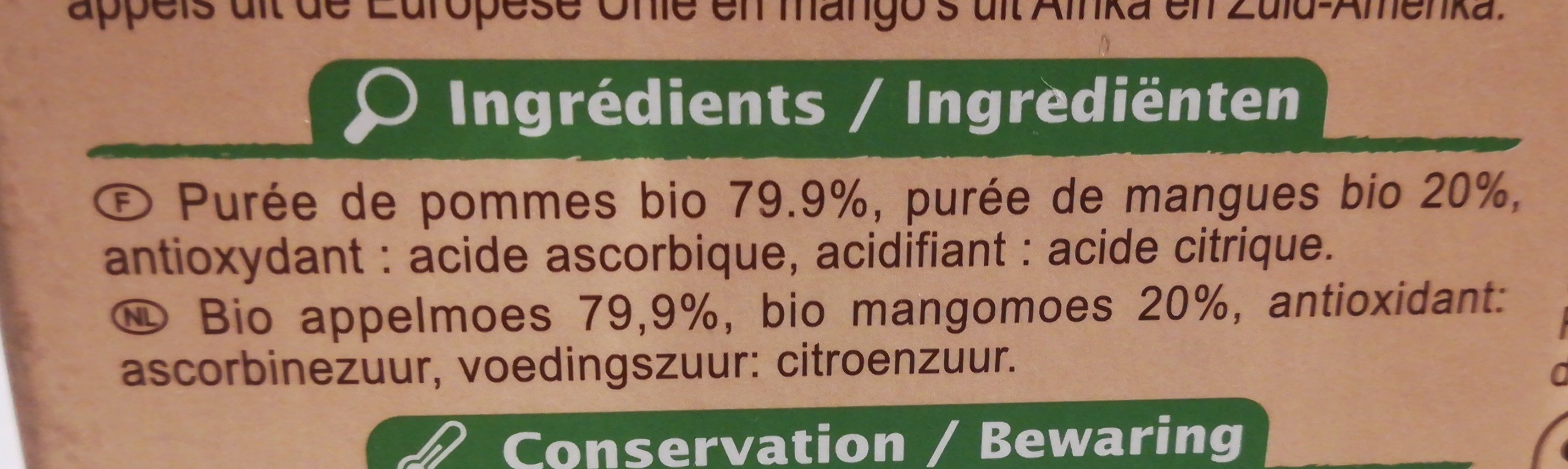Pomme Mangue Sans sucres ajoutés* - Ingredienti - fr