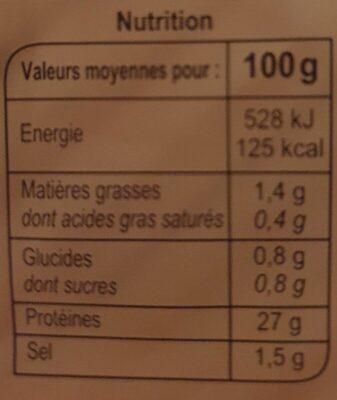 Aiguillettes de Poulet Rôti - Nutrition facts - fr