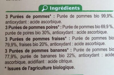 Pomme Banane Sans sucres ajoutés* - Ingredients - fr