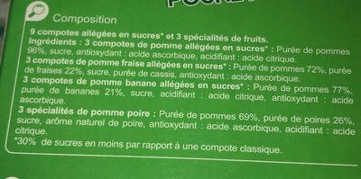 Panaché - Spécialité de fruits et compotes allégées en sucres - Ingredienti - fr