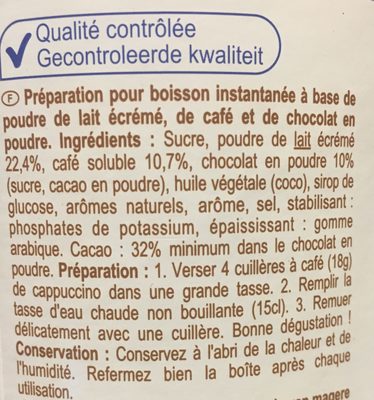 Cappuccino gout chocolat - Ingredients