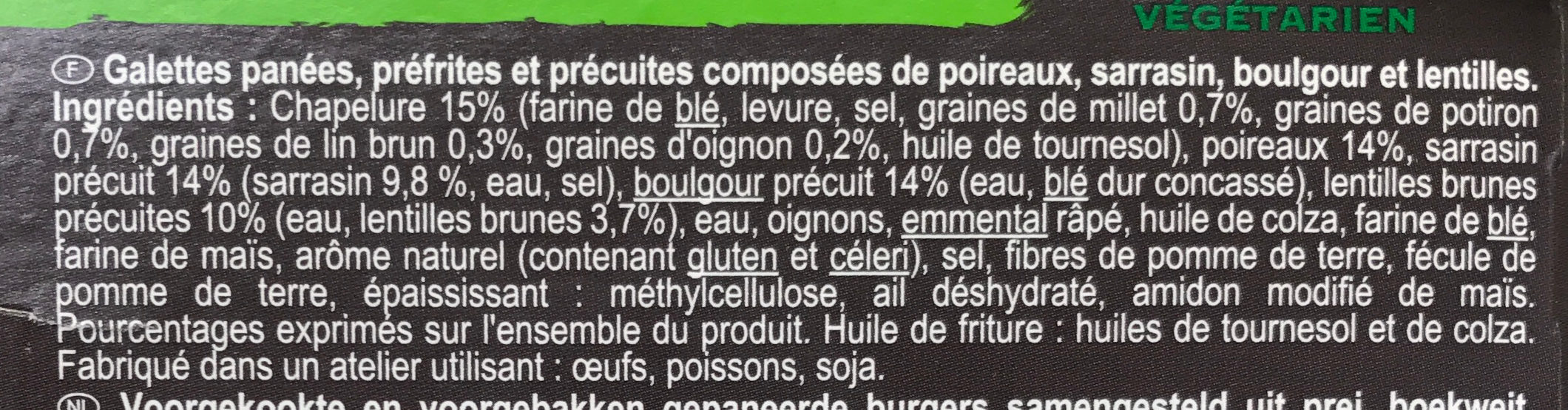 Galettes panées - Ingredientes - fr