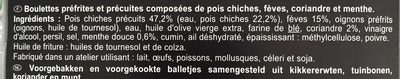 Falafels Pois chiche, Fève, Coriandre, Menthe - Ingredienti - fr