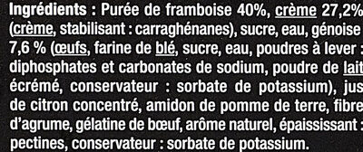Mousse à la Framboise avec sa génoise - Ingrédients