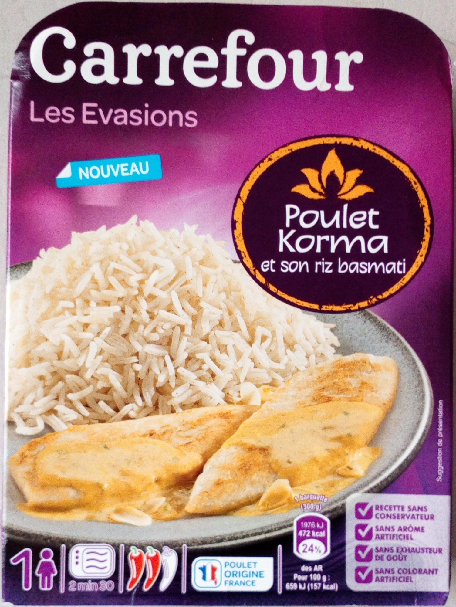 Poulet Korma et son riz basmati - Product - fr