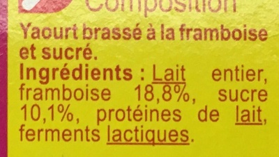 Le Yaourt riche en Fruit Framboise - Ingrediënten - fr