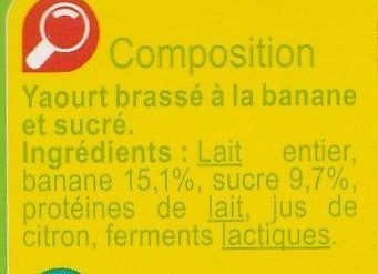 Yaourt  à la banane - Ingrediënten - fr