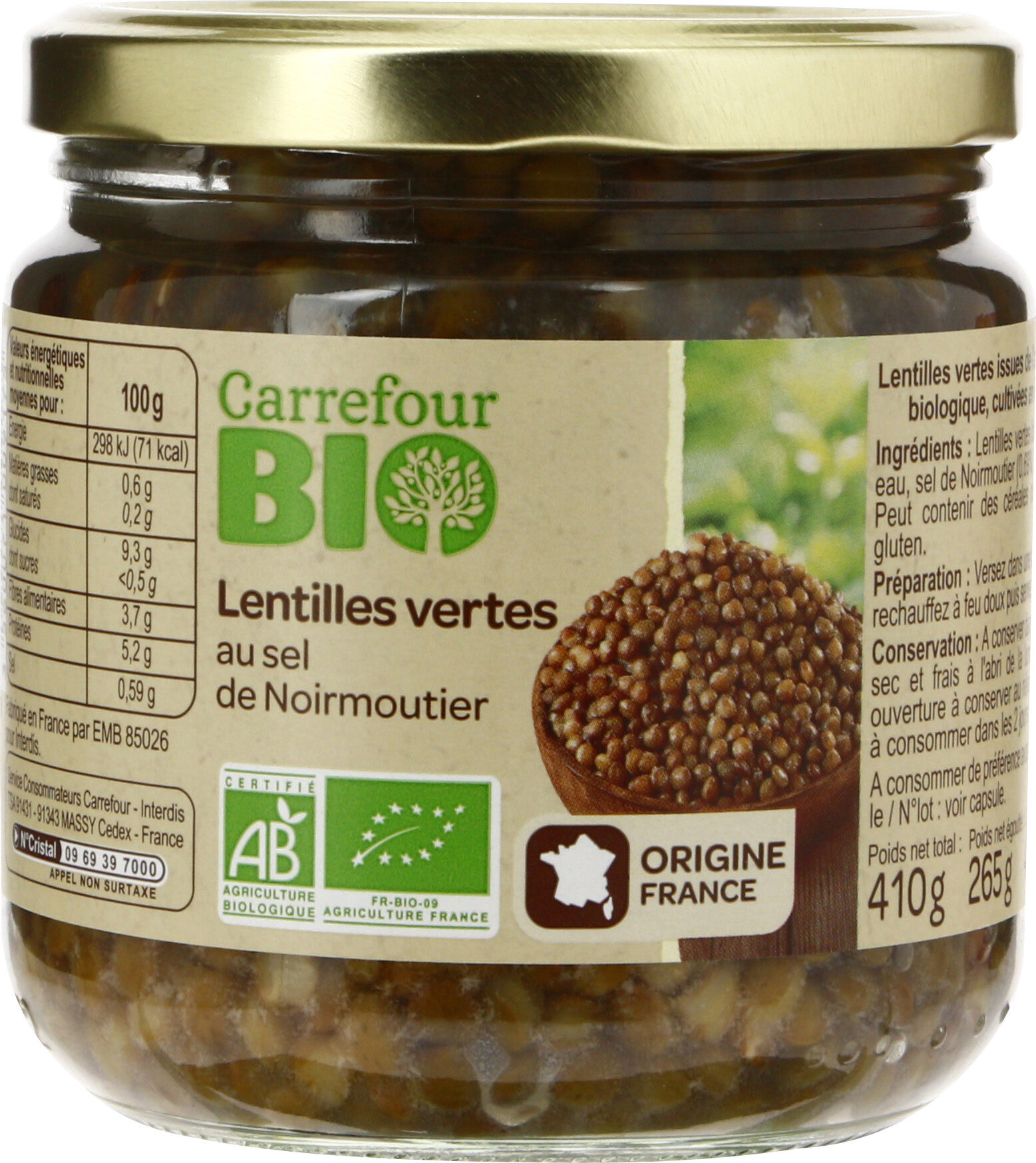 Lentilles vertes au sel de Noirmoutier - Produit