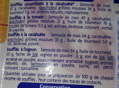 Soufflés Apéritif - Ingredients - fr