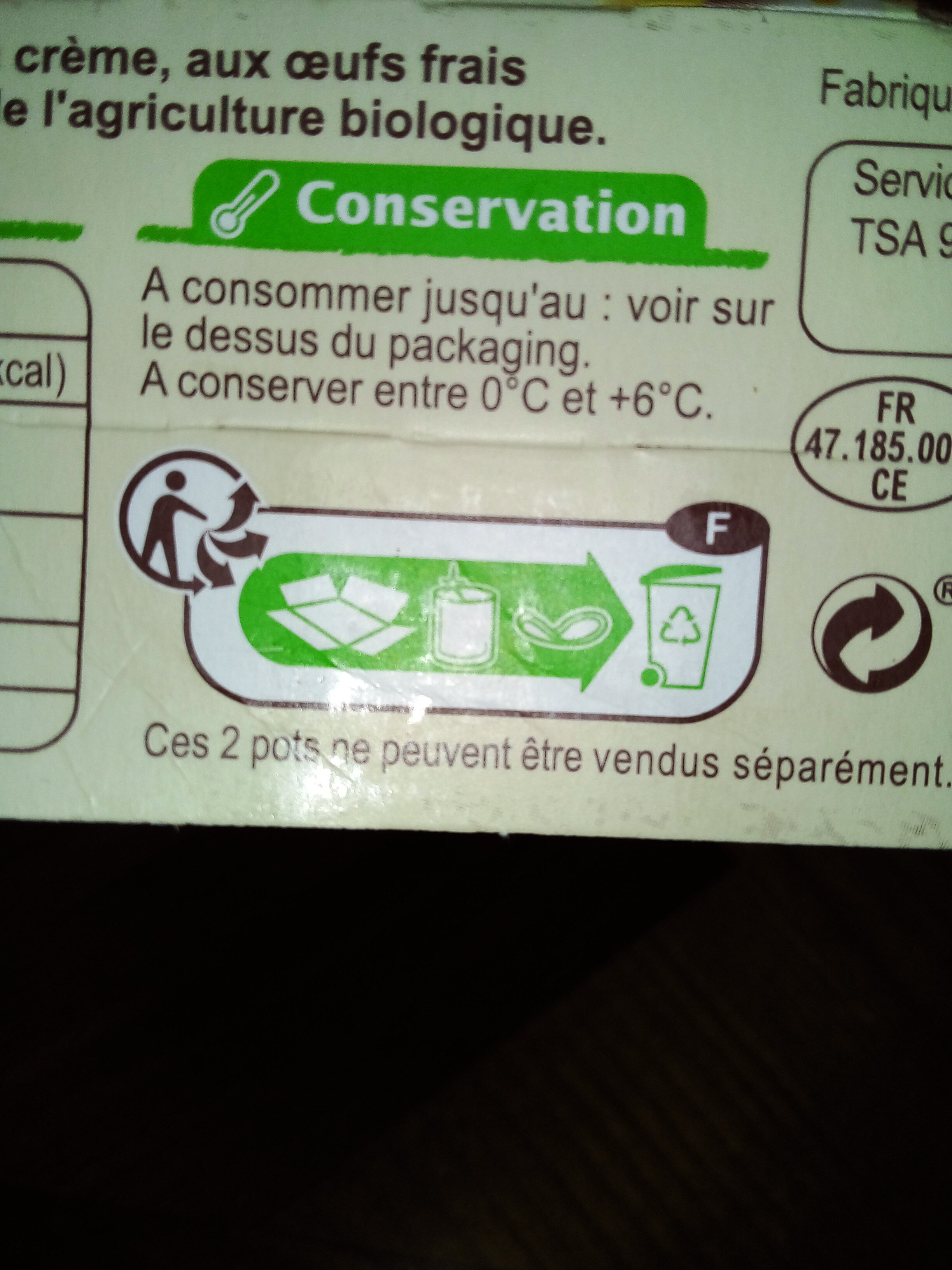 Petits pots de crème Vanille - Instrucciones de reciclaje y/o información de embalaje - fr