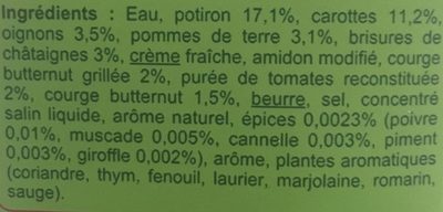 VELOUTÉ AUX Courges et Châtaignes Et pointe d'épices - Ingredientes - fr