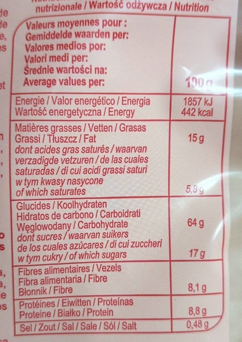 Crunchy Fraises - Wartości odżywcze - fr
