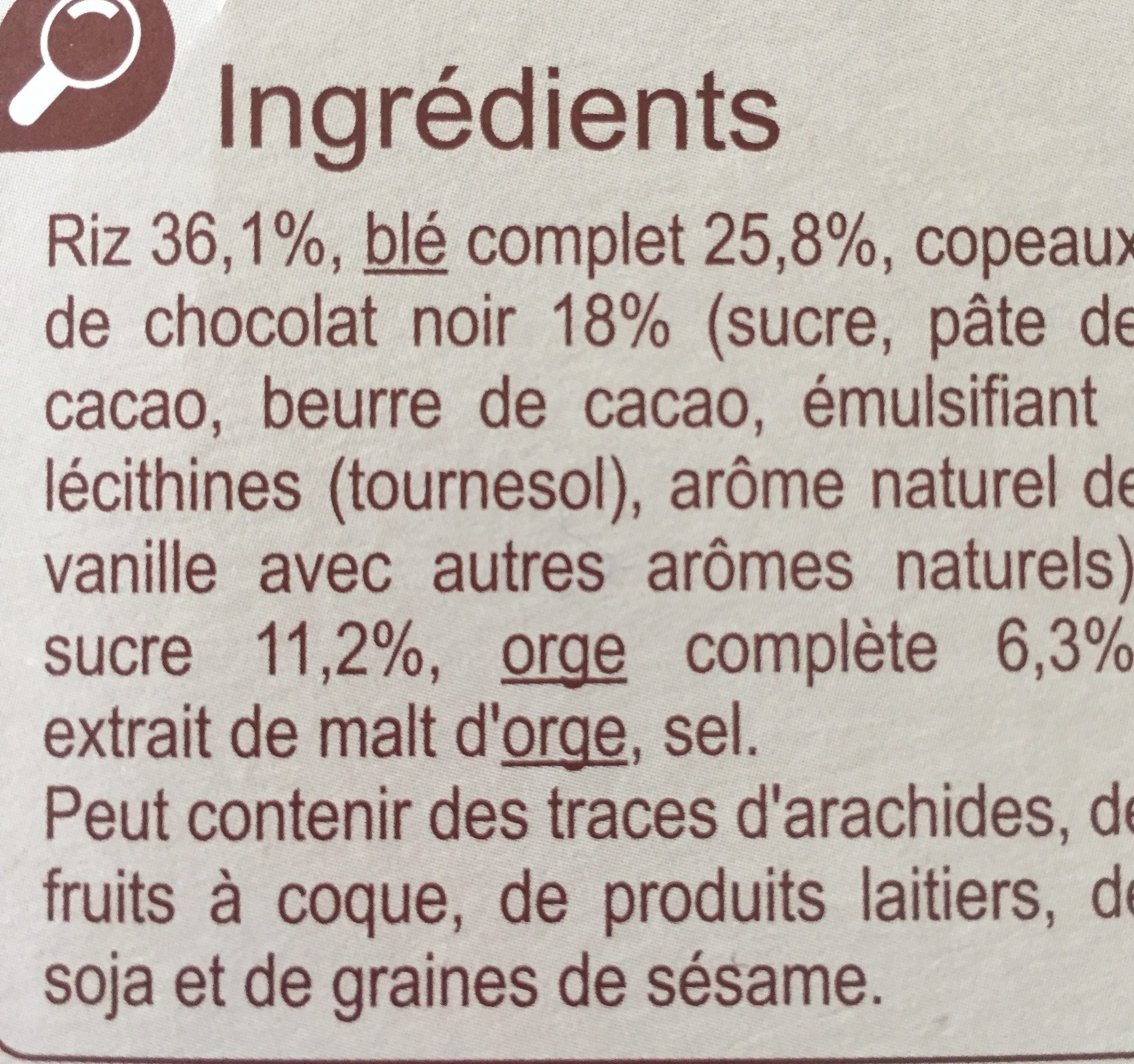 Stylesse Chocolat Noir - Ingredientes - fr