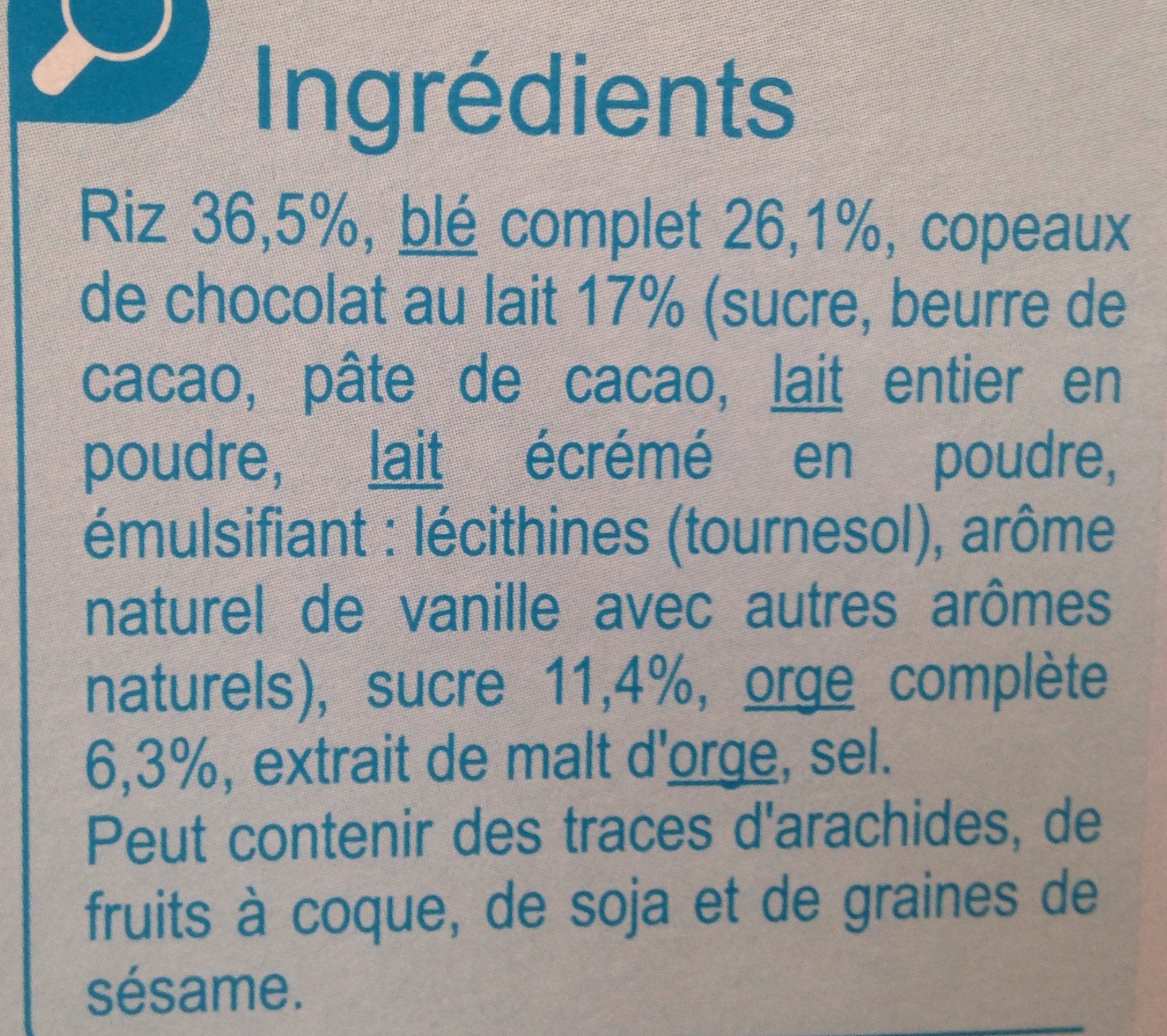 Stylesse Chocolat au Lait - Ingredientes - fr