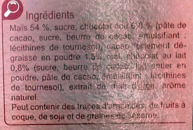 Cornflakes Choco - Ingredientes - fr