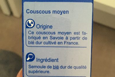 Couscous grain moyen - Ingredientes - fr