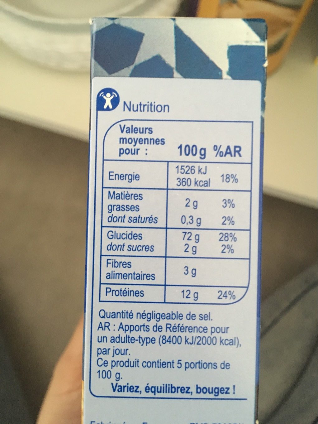 Couscous grain moyen - Información nutricional - fr