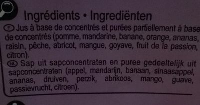 Multifruits - Ingrédients